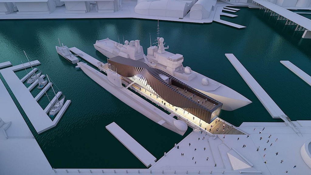 Architect's illustration of the new Warships Pavilion at ANMM - copyright ANMM